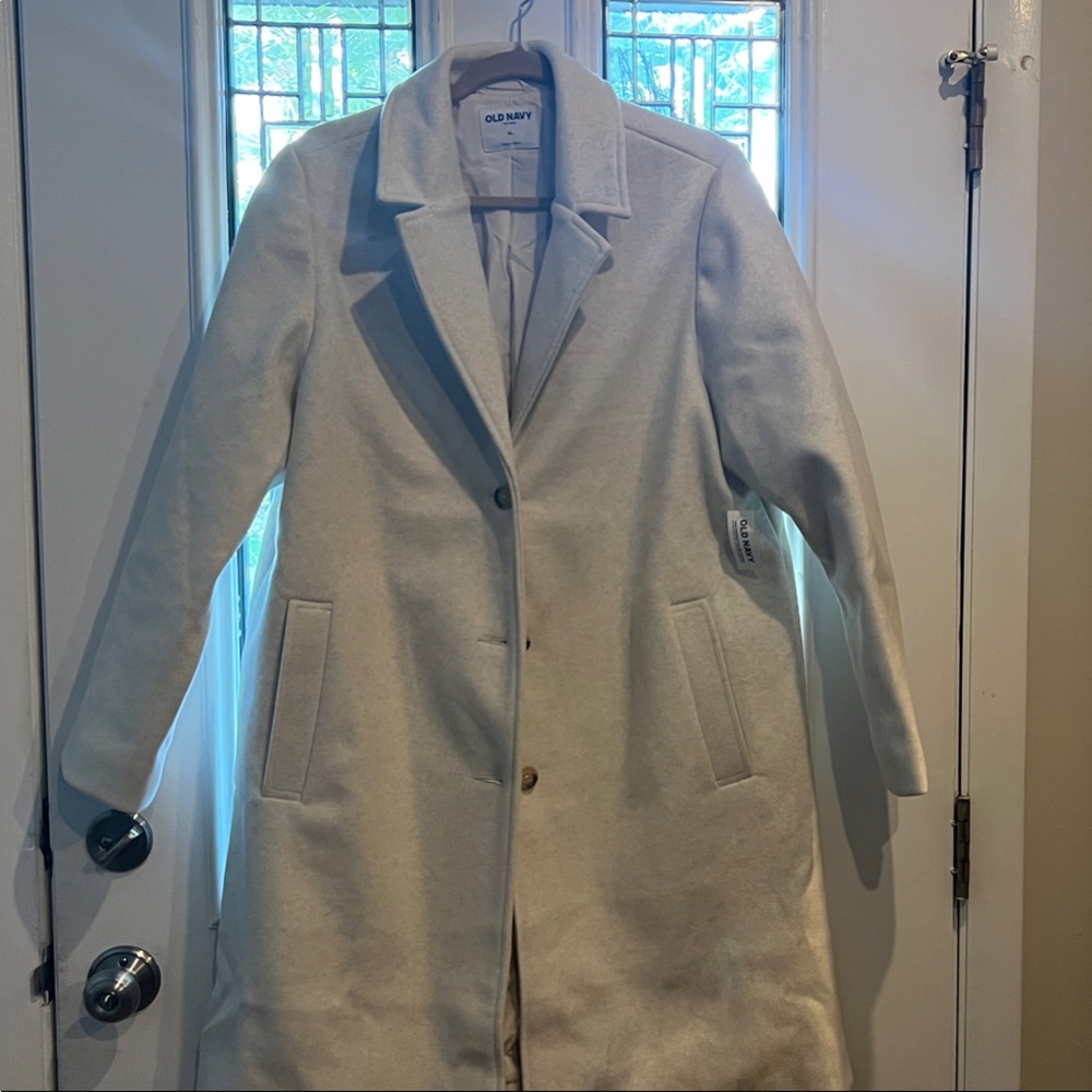Old navy Cream long coat new with tags